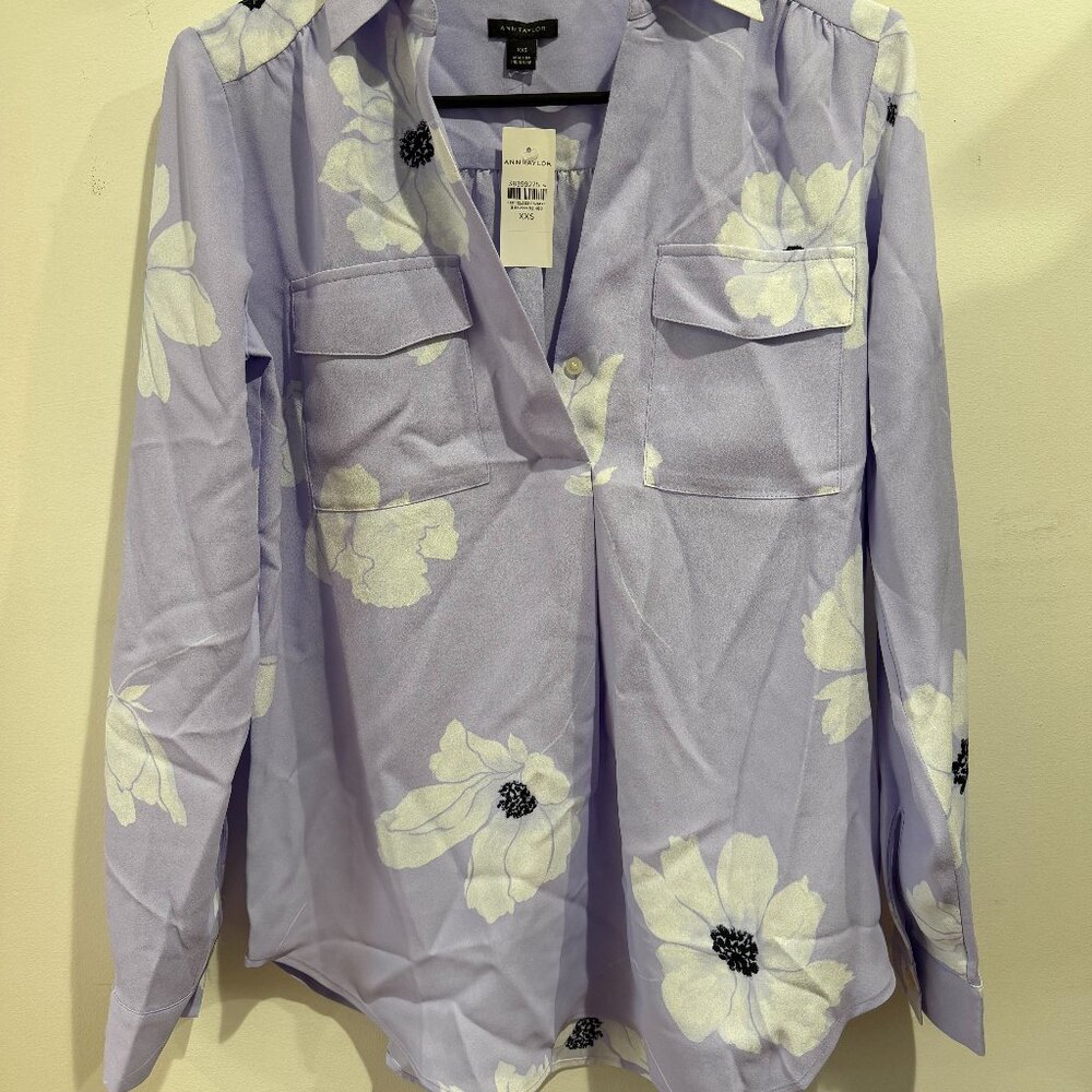 Ann Taylor Floral Button Up Blouse